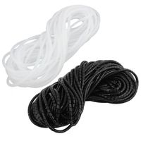 uxcell 2 in 1 6mm Dia Flexible Spiral Tube Cable Wire Wrap Computer Manage Cord 12M