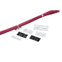 Panduit ABMS-A-C Cable Tie Mount, Adhesive Backed, 2-Way, Nylon 6.6, Natural (100-Pack)