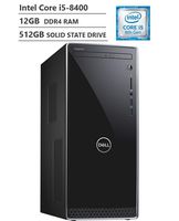 Dell Inspiron Business Desktop, Intel Core i5-8400 2.80GHz Processor (9MB Cache, Up to 4.00GHz), Intel UHD Graphics 630, 12GB Memory, 512GB Solid State Drive, Windows 10 Home, Black