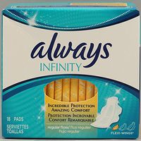 Always Pads Size 1 Infinity With Flex Foam 18 Count (Pack of 6)