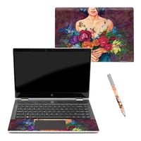 MightySkins Skin Compatible with Pavilion x360 14" (2018) - Eye Bouquet | Protective, Durable, and Unique Vinyl Decal wrap Cover | Easy to Apply, Remove, and Change Styles | Made in The USA