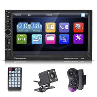 Serounder Car MP5, 7060B 7inch HD TFT Screen Bluetooth Car MP5 Video Player FM Radio AUX USB Rearview Camera with Remote Control