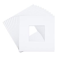 Golden State Art, Pack of 10, 8x8 White Picture Mats Mattes with White Core Bevel Cut for 4x4 Photo