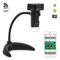 1080P HD WiFi Microscope Wireless Digital Magnifier with 2MP HD Resolution, 200X Optical Magnification Compatible with iPhone, iPad, Android Smartphone, Tablet, Windows Laptop, Mac