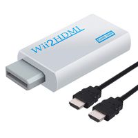 eSynic Wii to HDMI Converter, Wii to HDMI Adapter with 3.5mm Audio Jack and HDMI Cable Wii to HDMI 720p 1080p Video Audio Converter Adapter Compatible with Nintendo Wii(White)