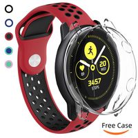 for Samsung Galaxy Watch Active Bands, Soft Waterproof Silicone Sport Watch Strap and TPU Case, 20mm Replacement Wristband with Screen Protector