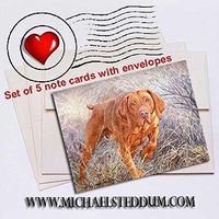 Michael Steddum Locked Vizsla Note Card Set