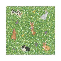 Caspari Bunnies and Boxwood Paper Luncheon Napkins - 20 Per Package