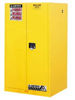Justrite 896000 Sure-Grip Flammable Safety Cabinet, 2 Door, Manual Close, Dimensions (H x W x D): 34 x 34 x 65 Inches; 60 gal. (227 Liters)