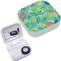 Portable Contact Lens Case Box Travel Kit Mirror + Bottle + Tweezers Container Holder [ Beautiful Artistic Graphical ]