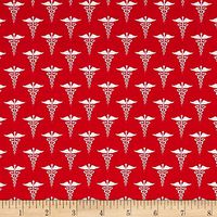 Windham Fabrics Calling All Nurses Symbol Red Fabric By The Yard