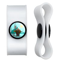 Graphics and More Walrus Fisherman Ice Fishing Headphone Earbud Cord Wrap - Charging Cable Manager - Wire Organizer Set of 2 - White