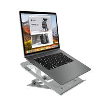 tomtoc Aluminum Laptop Stand, Foldable Notebook Stand with Adjustable Eye-Level Ergonomic Design, Portable Laptop Holder for MacBook Air Pro, Dell XPS, Surface Laptop and More 11 to 15.6 Inch Laptop