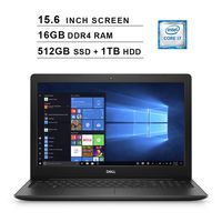 2020 Dell Premium Inspiron 15 3583 15.6 Inch FHD 1080P Laptop (Intel Core i7-8565U up to 4.6 GHz, 16GB DDR4 RAM, 512GB SSD (Boot) + 1TB HDD, Intel UHD Graphics 620, WiFi, Bluetooth, HDMI, Win 10 Pro)