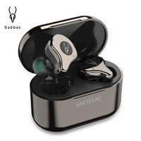 True Wireless Earbuds Bluetooth 5.0 Headphones - Sabbat Stereo Deep Bass Wireless Headphones for Sport/Workout/Music, Noise Cancelling Bluetooth Headset for Sumsung Galaxy/iPhone/iOS/Android Brown