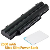 BattpitTM Laptop/Notebook Battery Replacement for Fujitsu LifeBook AH530 (4400 mAh / 48Wh) with 2500mAh Power Bank/External Battery for Micro USB & USB Type C.