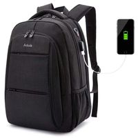 Laptop Backpack, Business Anti-Theft Ultra-Thin and Durable Travel Backpack with USB Charging Port Waterproof, University Men and Women Computer Bag Suitable for 17-inch laptops and laptops - Black