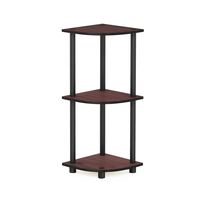 Furinno 12077DC/BK Turn-n-Tube Multipurpose 3-Tier Corner Shelf, Dark Cherry/Black
