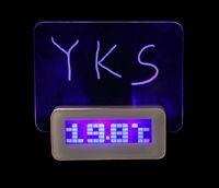 Blue LED Fluorescent Message Board Digital Alarm Clock Calendar Night Light Modem LED Alarm