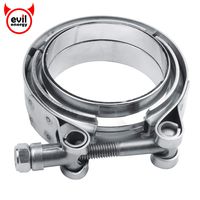 EVIL ENERGY 2.5 Inch Stainless Steel Exhaust V Band Clamp Mild Steel Flat Flange Assembly