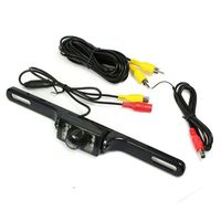 hizpo Car Rear View Camera High Definition Color Wide Viewing Angle Universal Waterproof Car Rear View License Plate Backup Camera with 7 Infrared Night Vision LED for Car DVD Player