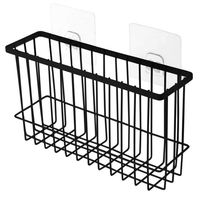 LiboboKitchen Free Punch Wrought Iron Rack Household Shelf Storage Rack (Black)