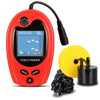 LUCKY Fishing Portable Fish Finder Handheld Fish Finder Boat Kayak Fish Finders Depth Finder Fishing Wired Sonar Sensor Transducer for Shore Ice Fishing LCD Display