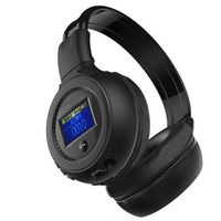 Wireless Bluetooth Headphones, Desxz B570 LCD Display Screen Foldable 3.5MM Wired Stereo Handsfree with Mic FM Radio TF Card Slot (Black)