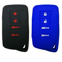 Coolbestda 2Pcs Silicone Smart Key Fob Skin Cover Protector Keyless Jacket Remote Holder for Lexus 2018 NX300h 2018-2013 ES350 GS350 2016-2013 GS300h GS450h 4buttons Smart Key Black Blue