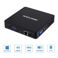 Z83-F Mini PC Fanless Silent Desktop 4GB RAM, 64GB eMMC Micro PC, HD Intel Quad Core CPU up to 1.92GHz, 1000M LAN, BT4.2, HDMI&VGA, support Windows 10 Pro, Auto Power On, WOL & PXE Boot, Mini Computer
