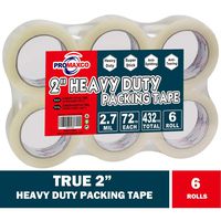 Promaxco Heavy Duty Packing Tape 6 Rolls, Clear, 2.7 mil, 72 Yards x Full 2 inch, Ultra Strong, Refill for Packaging and Shipping