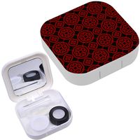 Portable Contact Lens Case Box Travel Kit Mirror + Bottle + Tweezers Container Holder [ Oriental ]