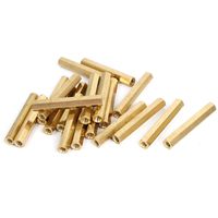 uxcell M4x40mm Female Thread Insulated Brass Standoff Hexagonal Spacer 20pcs