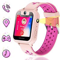 Themoemoe Kids smartwatch, Kids GPS Watch Gifts for 4-12 Year Old Girls Touchscreen Camera Game Compatible with 2G T-Mobile Birthday Gift for Kids(S6-Pink)