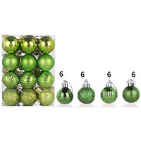 24pc Christmas Ball Ornaments Small Shatterproof Christmas Decorations Tree Balls for Holiday Wedding Party Decoration Tree Ornaments (Green, B)