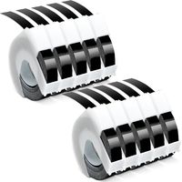 AOJE Compatible Label Tape Replacement for Dymo 3D Plastic Embossing Labels White on Black 520109 3/8'' x 9.8' Work with Embossed Label Makers Office Mate II 154000 Organizer Xpress 12965, 10-Pack