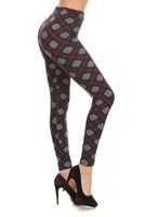 R563-PLUS Plaids Printed Fashion Leggings, Plus Size