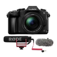 PANASONIC LUMIX G85 4K Mirrorless Camera with Rode On-Camera Microphone and Wind Shield Bundle (3 Items)