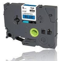 WJHHC 1PK Compatible for Brother P-Touch Laminated Tze-521 TZ 521 Label Tape Cartridge TZe-521 Black on Blue 9mm x 8m