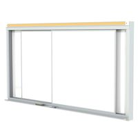 Ghent 4"x8" Horizontal Sliding Panel Unit Porcelain Magnetic 28 gauge Whiteboard - Made in the USA