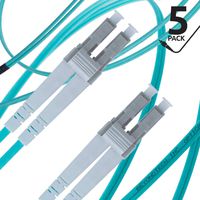 LC to LC Fiber Patch Cable Multimode Duplex - 1m (3.28ft) - 50/125um OM3 10G (5 Pack) - Beyondtech PureOptics Cable Series