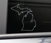 Nashville Decals Michigan Vinyl Decal Laptop Car Truck Bumper Window Sticker, 5.5" x 5.25", Charcoal