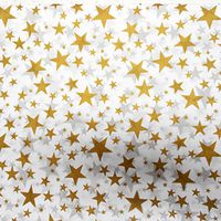 Gold Metallic Tissue Paper (10 Sheets, Small Gold Stars on White)
