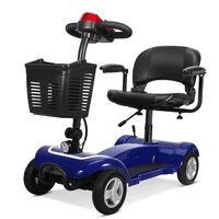 DONGBALA Folding Mobility Scooter, 4 Wheel Electric Scooters for Adult Electric Wheelchair for The Elderly 300W Motor Intelligent Speed Control 20AH Lithium Battery Endurance 25 Km Household,Blue