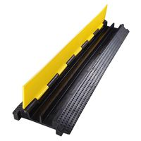 Yescom 2 Channel Rubber Electrical Wire Cable Cover Ramp Guard Warehouse Cord Cable Ramp
