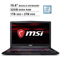 2019 Newest MSI GE63 Raider 15.6 Inch FHD 1080P Gaming Laptop (8th Gen Inter 6-Cores i7-8750H up to 4.1GHz, 32GB DDR4 RAM, 1TB SSD (Boot) + 2TB HDD, Geforce RTX 2070 8GB, Backlit KB, Windows 10)