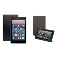 Fire 7 Tablet (16 GB, Black, With Special Offers) + Amazon Standing Case (Charcoal Black)