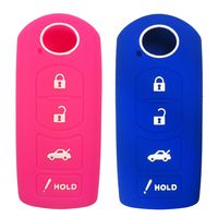 Coolbestda 2Pcs Silicone Smart Key Fob Cover Case Remote Skin Keyless Jacket Holder Protector for Mazda 3 6 CX-5 CX-7 CX-9 MX-5 Miata