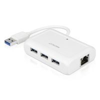 Macally 3-Port USB 3.0 HUB Plus Gigabit Ethernet Port for Mac/PC(U3HUBGB)