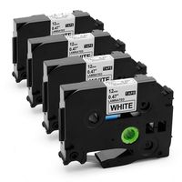 4-Pack Label Maker Tape, Replace TZe Tape 12mm 0.47 Laminated White TZe-231 TZ-231 Label Tape Compatible with Bother Ptouch PTD210 PTH100 PTD400 PTD600, 12mm (1/2 Inch) x 8m (26.2 ft)